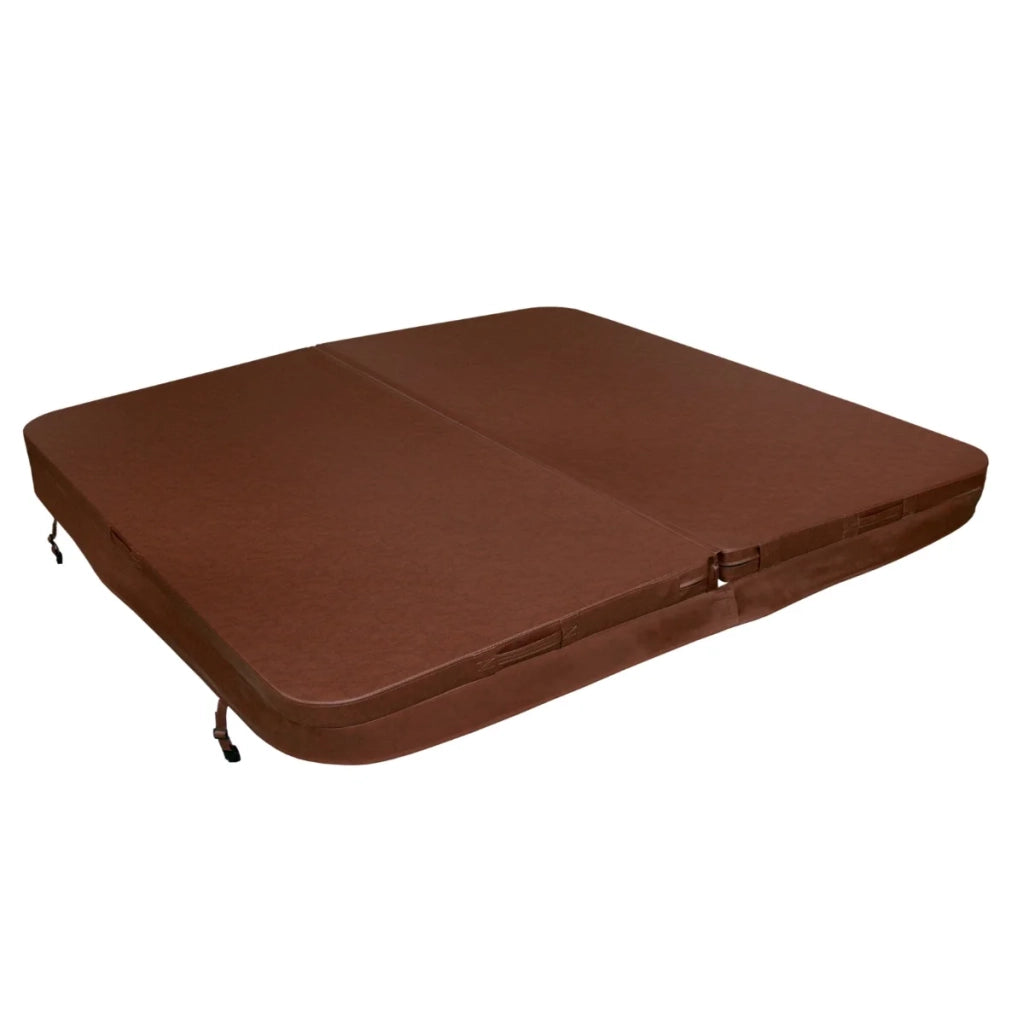 Copertura per vasca idromassaggio Coperchio Spa 2.2 x 2.2m quadrato Marrone Hard Top Resistente alle intemperie PVC in Pelle