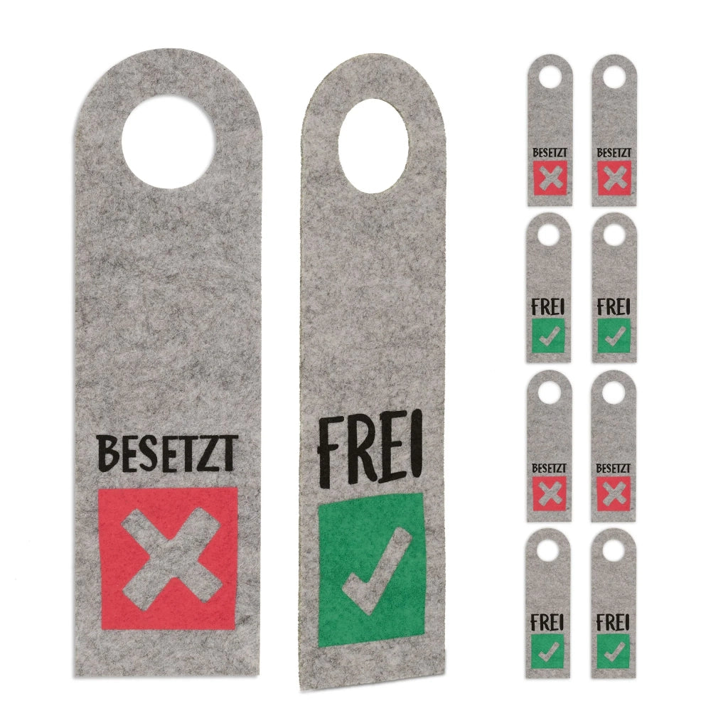 Set di 10 pratici pannelli per porta bagno ufficio finitura in feltro nero 13_0015497