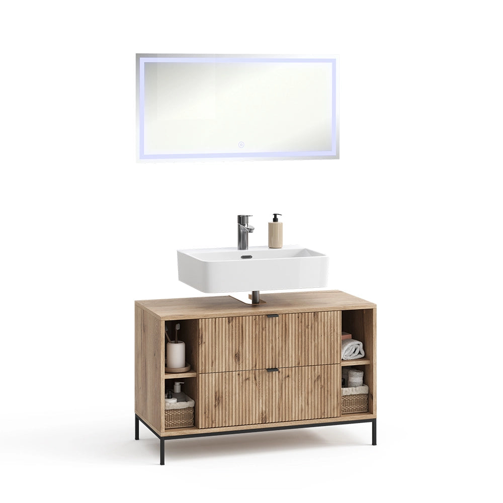 Vicco Set di mobili da bagno Quercia vichinga 2 parti