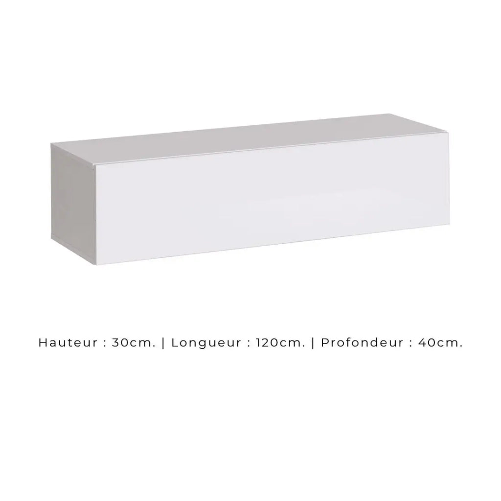 Set mobili da salotto industriale SWITCH M3 – Bianco – LED integrati & sistema Push to Open