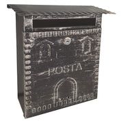 CASSETTA POSTALE 'FRESIA' cm 26x10 x h 29 - argento\nero antico  - KASART