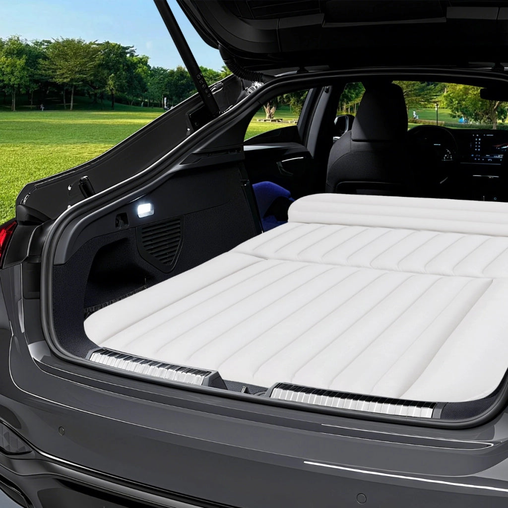 Letto da viaggio spesso rivestimento a doppio lato e borsa da trasporto, Materasso gonfiabile SUV per campeggio Beige-Accessori per veicoli