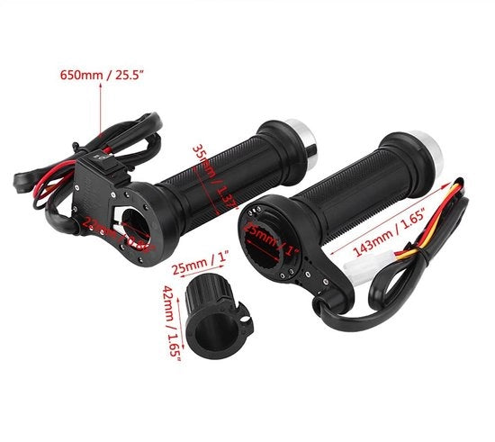Manubrii elettrici universali per motociclette - 22 mm - Pomo di guida riscaldato - Utilizzo comodo e stile - Adatto a tutti i modelli