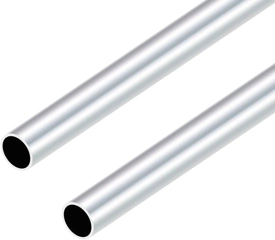 Tubi di Alluminio a Sezione Circolare 18mm Diametro Esterno 16mm Diametro Interno 400mm Lunghezza - Tubi di Alluminio per Progetti DIY in Modellismo e Decorazione (2 pezzi)