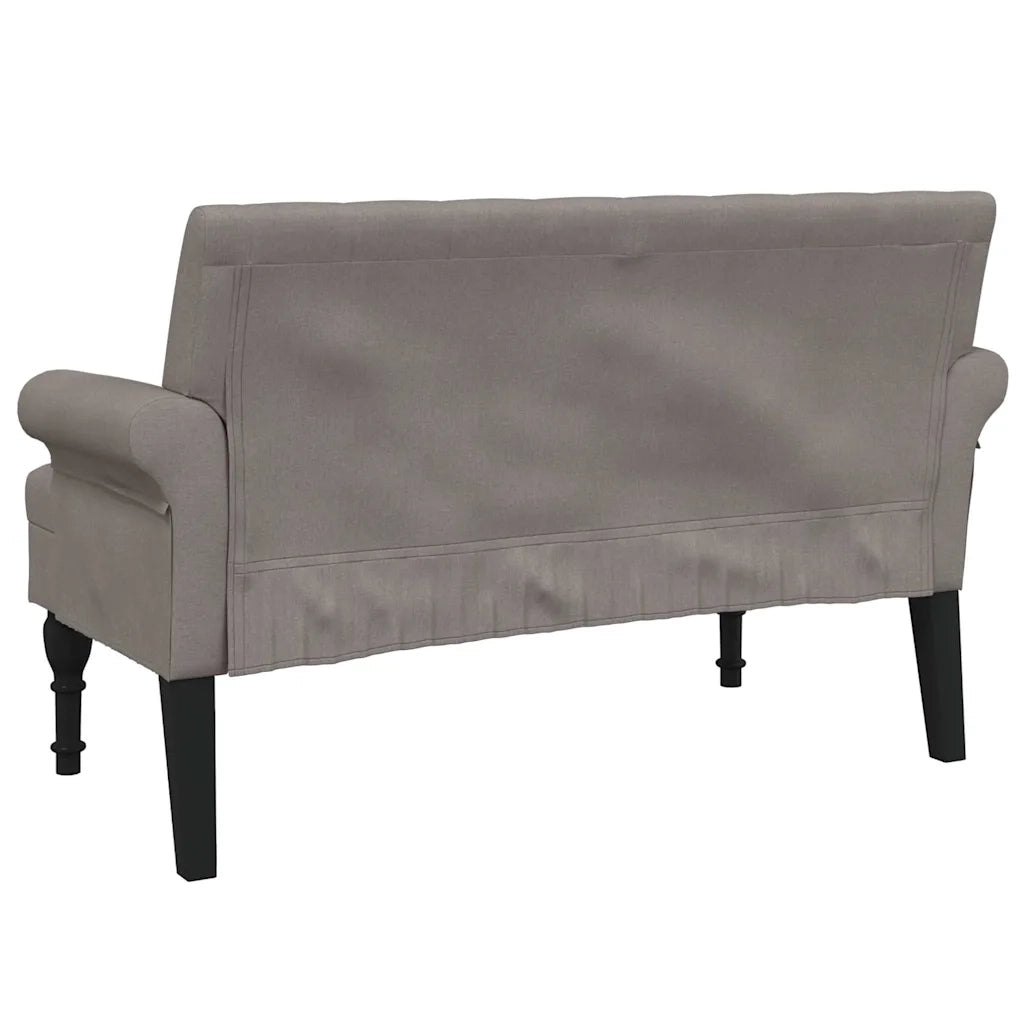 Panca con Schienale Tortora 120x62x75,5 cm in Tessuto CFW5196367