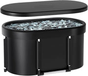 Bagno di ghiaccio per atleti - Bagno di immersione - Bagno di ghiaccio - Bagno di immersione - Terapia di recupero - Cuscino per collo - Nero