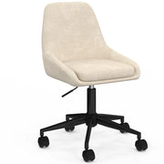 IDMarket - Sedia da ufficio MARTIN in tessuto cinigliato beige, girevole e regolabile in altezza su rotelle