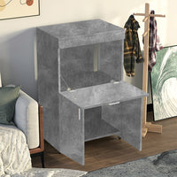 Mobile Asse da Stiro a Scomparsa Salvaspazio Richiudibile 55x38x90,5 cm In MDF Effetto Cemento