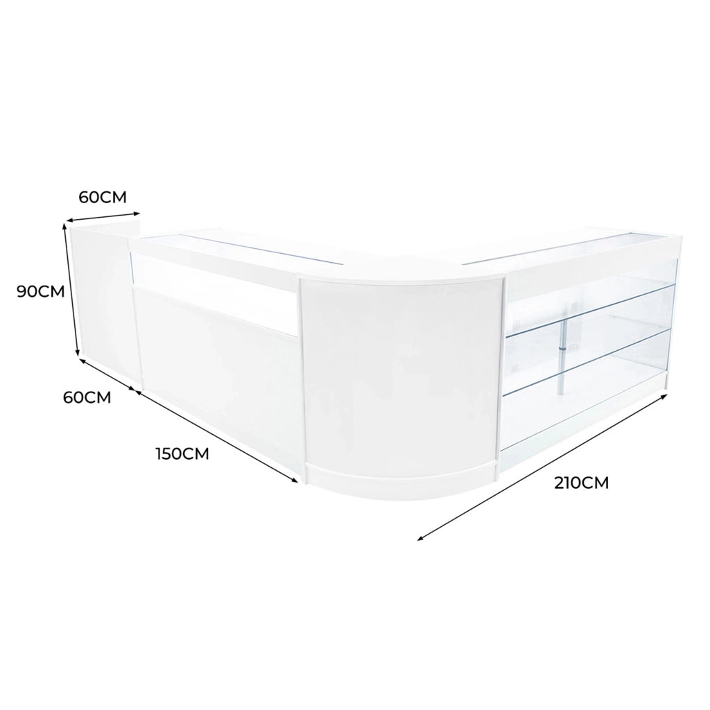 Set Banconi Bianco Polaris LED K1500 B1500 CM60 TB60 con Serratura e Vetrina