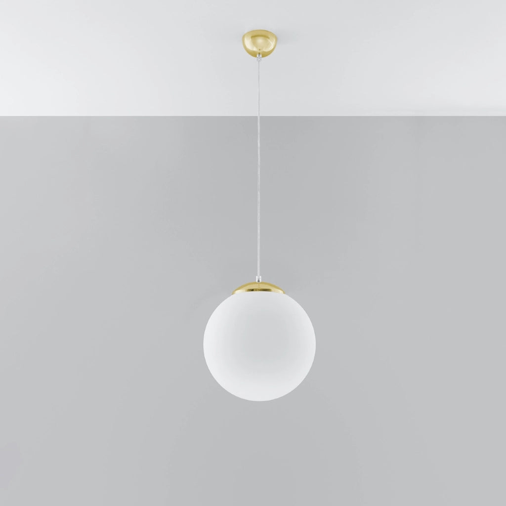 Lampada a sospensione Franco 30 cm oro vetro bianco E27