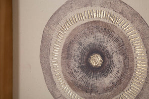 Stampa su Tela Circly con Inserti 45x3,2x60 cm in Legno e Tessuto