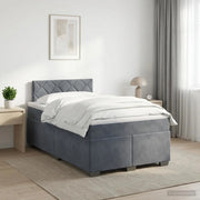 Letto box spring con materasso Grigio Scuro 120 x 190 cm 3450681