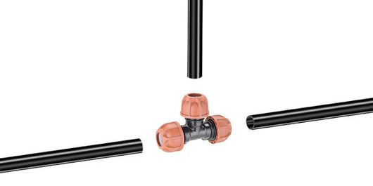 RACCORDO A T IRRIGAZIONE DA GIARDINO PER TUBO POLIETILENE 20 MM CLABER