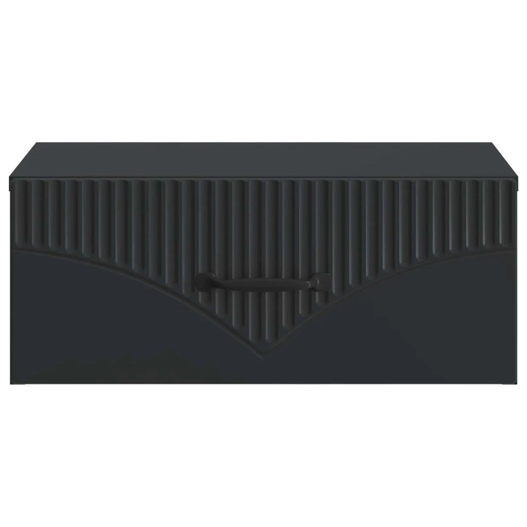 Mobiletto da notte a muro con cassetto Nero 49 x 34,5 x 20 cm