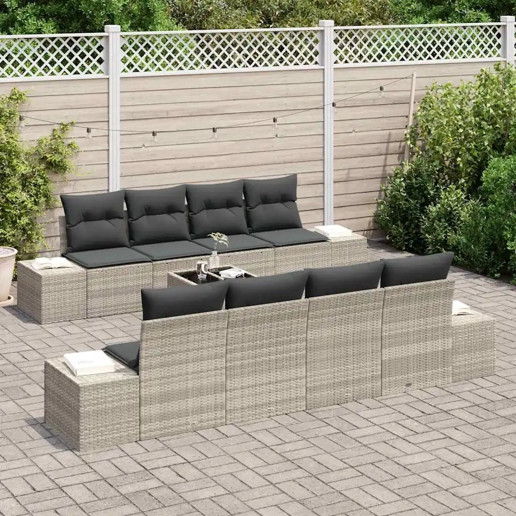 Set Divano da Giardino 8 pcs Grigio chiaro e grigio scuro 3355661