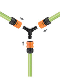 DEVIATORE A 3 VIE DA GIARDINO PER TUBI CON RACCORDI QUICK-CLICK CLABER