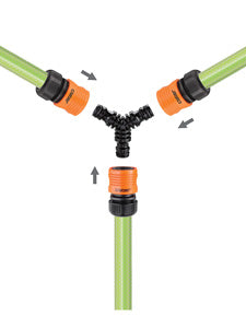 DEVIATORE A 3 VIE DA GIARDINO PER TUBI CON RACCORDI QUICK-CLICK CLABER