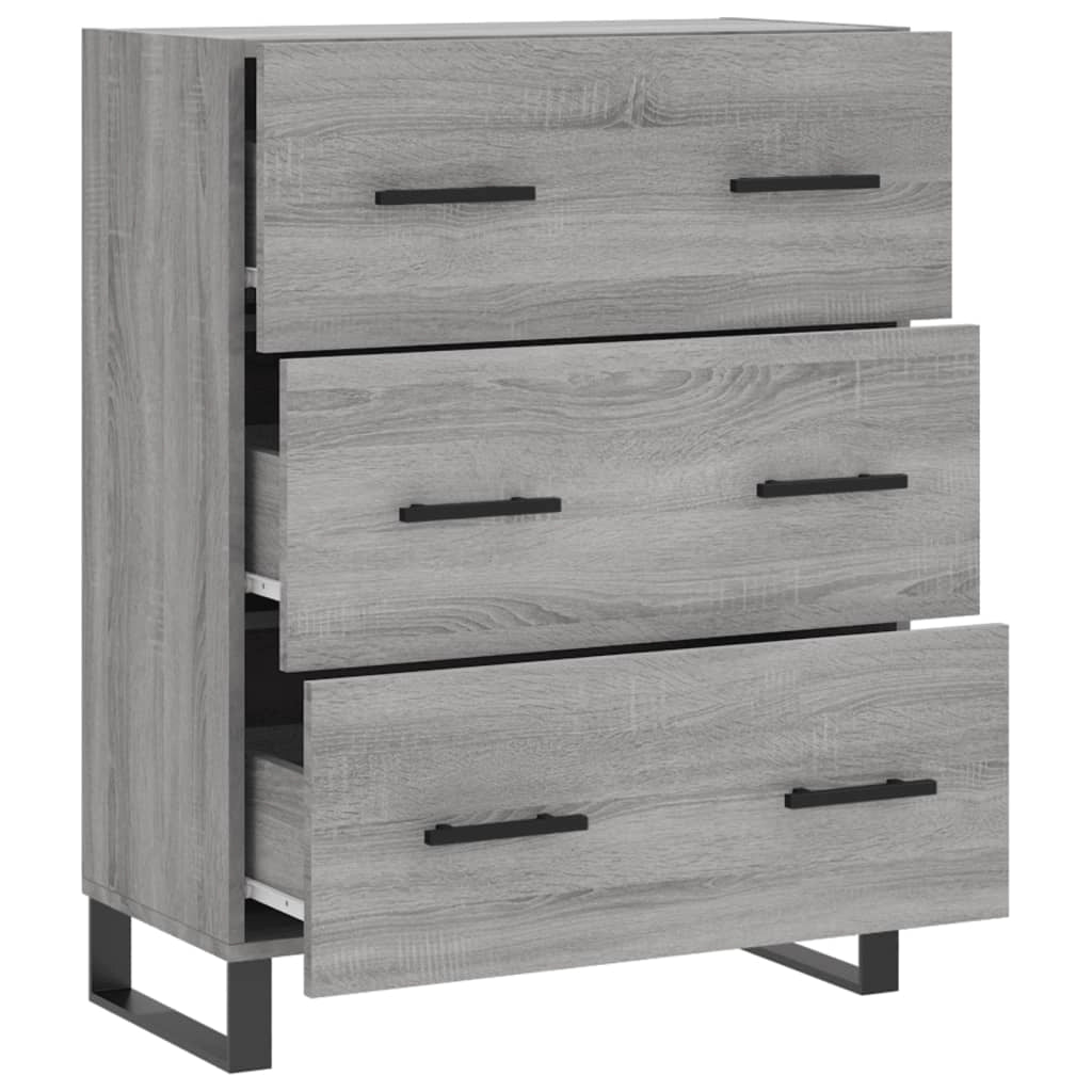 Buffet credenza cassettiera armadio mobile contenitore organizer cucina soggiorno Sonoma 69,5 x 34 x 90 cm legno ingegnerizzato grigio 02_0036488
