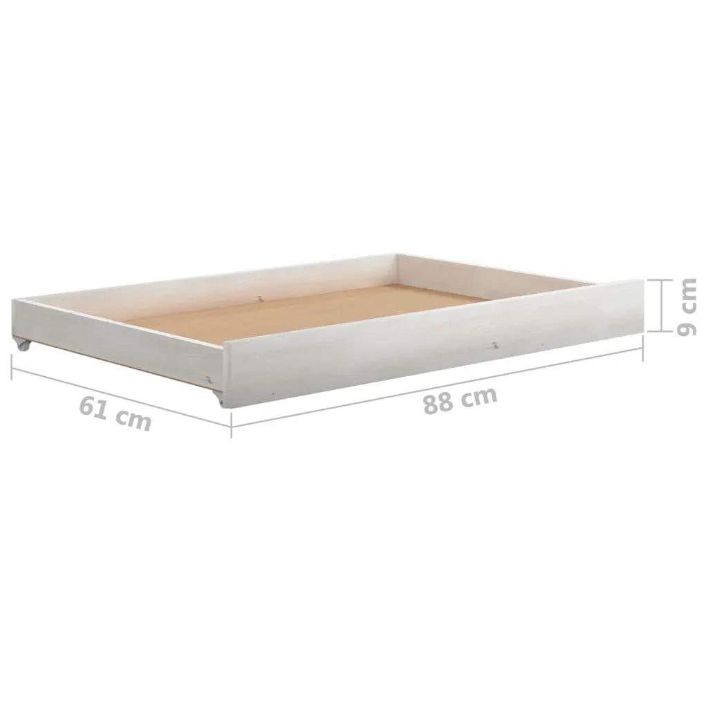 Cassetti per Divano Letto 2 pz in Legno Massello di Pino Bianco CFW1253458