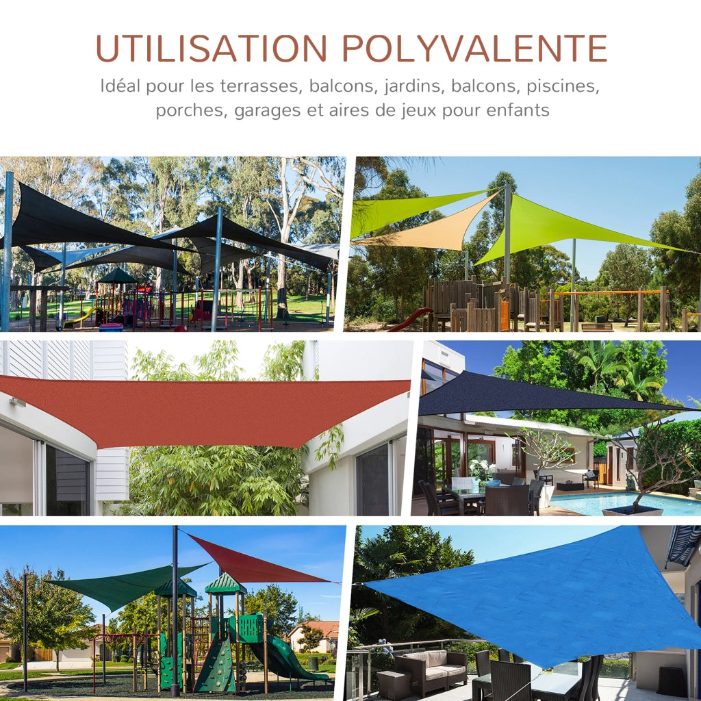 Tenda da sole triangolare grande ¨C zephmum ¨C rosso ruggine 4x4x4m