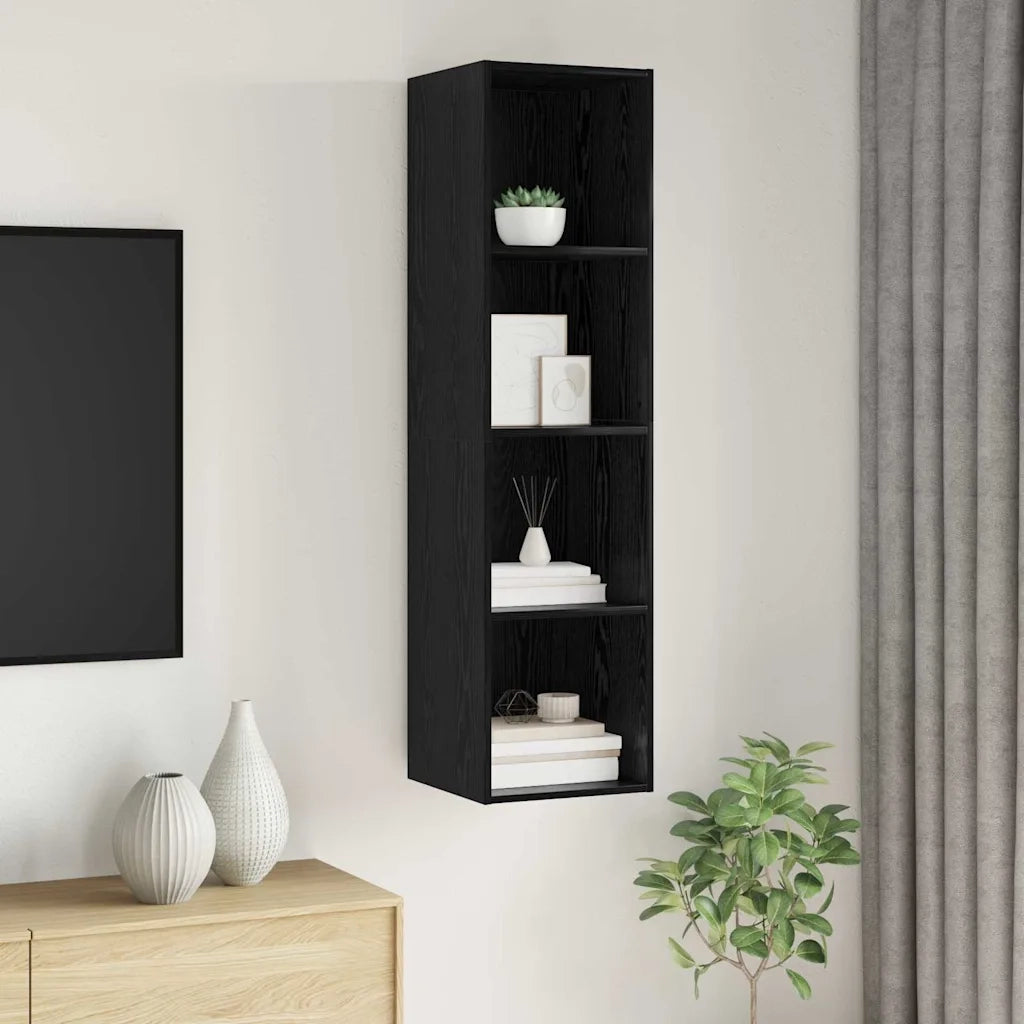 Set mobile TV Rovere Nero 37 x 37 x 142,5 cm Legno multistrato 875086