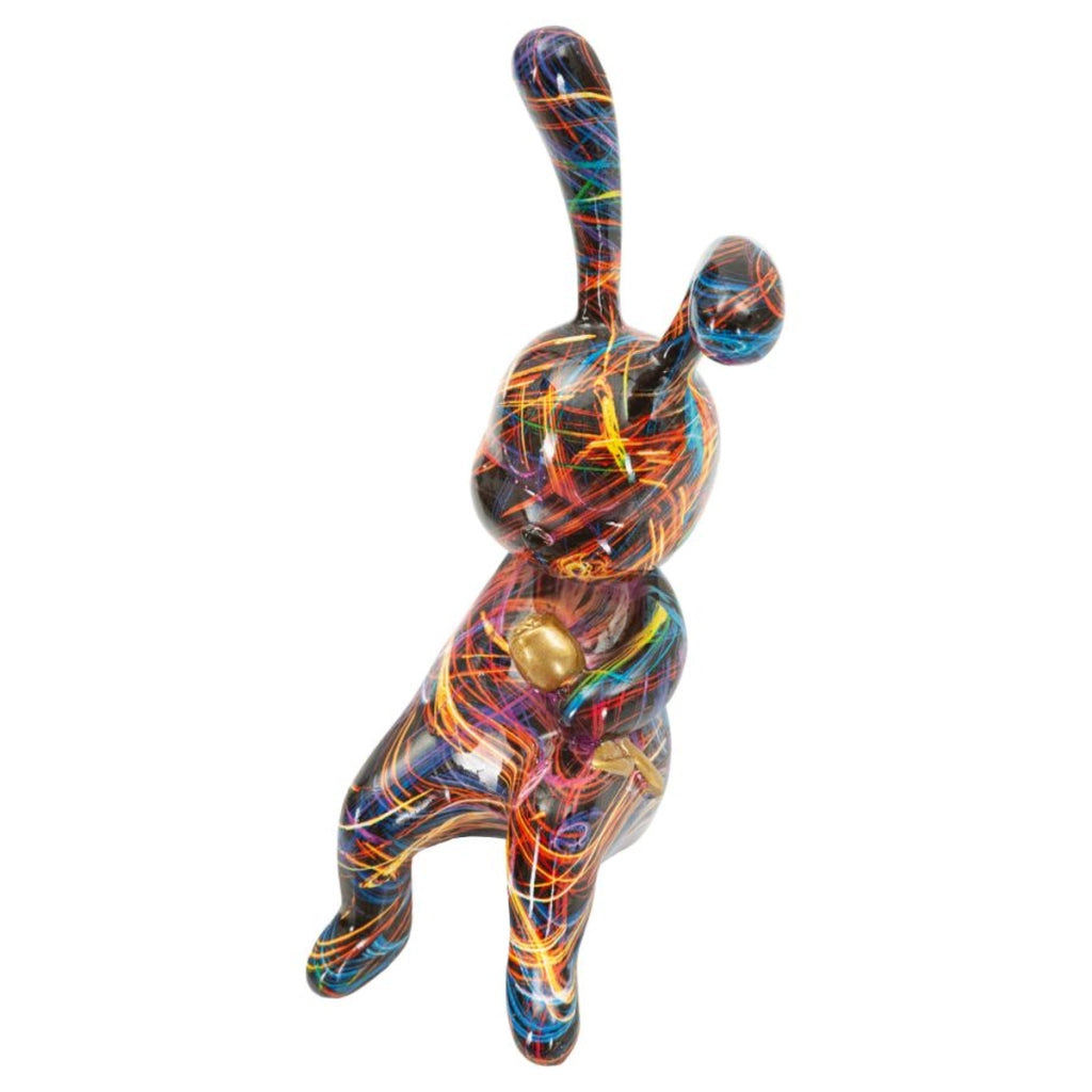 Scultura Coniglio 1, Multicolore, Poliresina, 21,5x10x22 cm