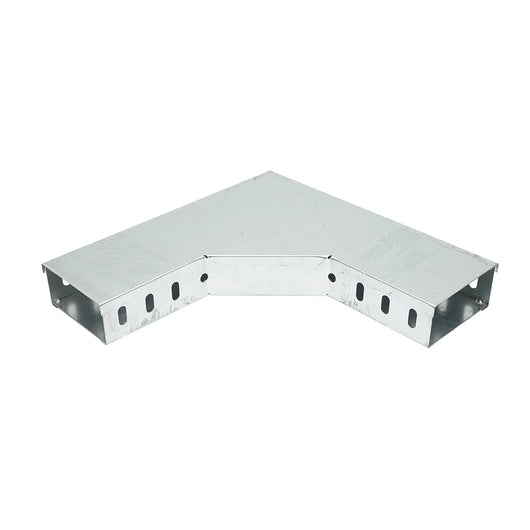 Gomito orizzontale a 90 gradi in acciaio zincato per grondaia 50x100mm