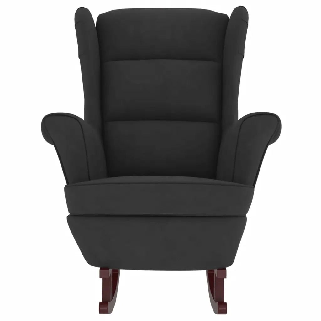 Sedia a dondolo con schienale alto in velluto nero CFW6868339