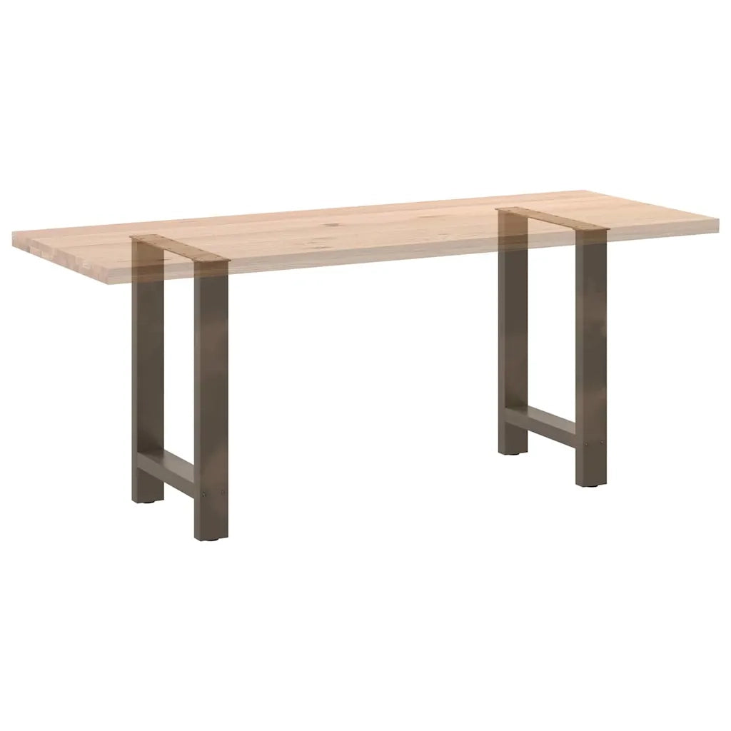 Gambe per tavolo da pranzo in acciaio naturale 2 pz 50x(72-73) cm Acciaio 4013303
