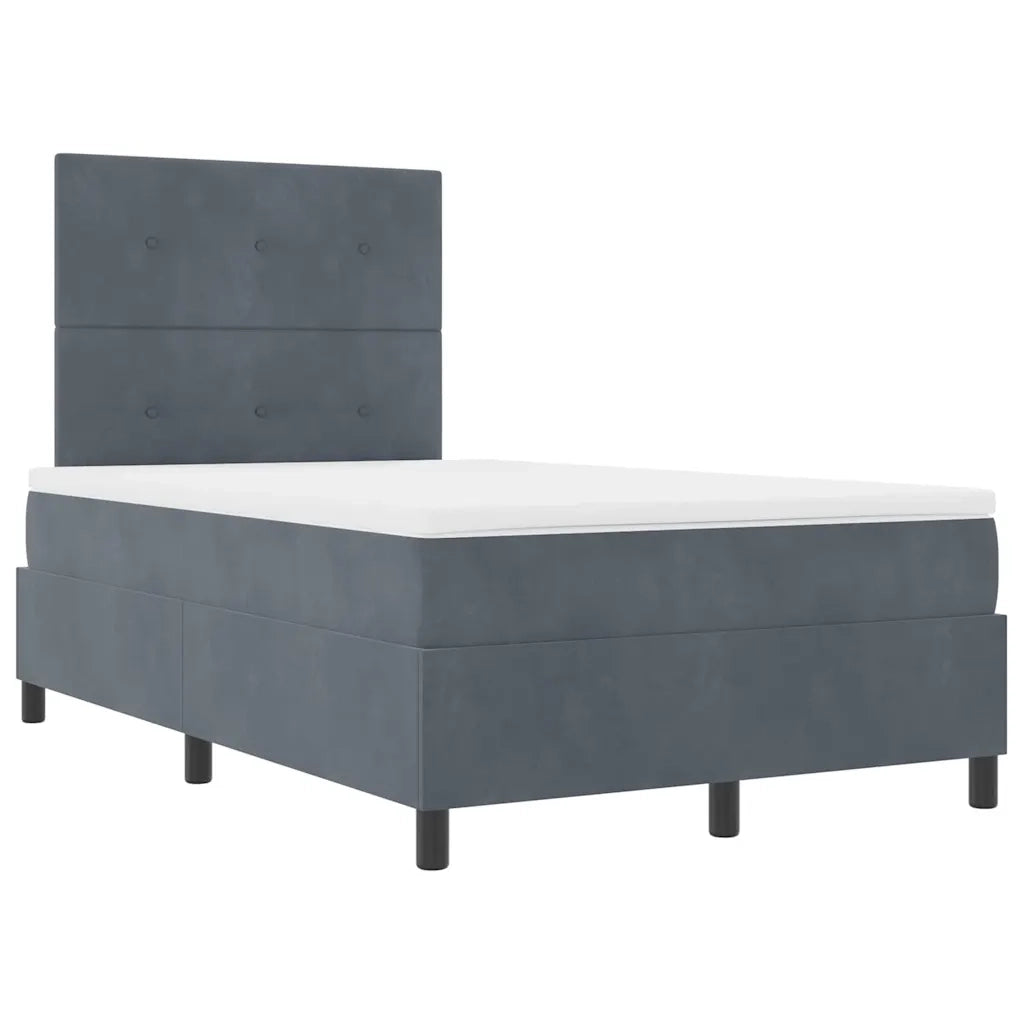 Letto a molle con materasso Grigio scuro 120 x 190 cm Velluto 3339819