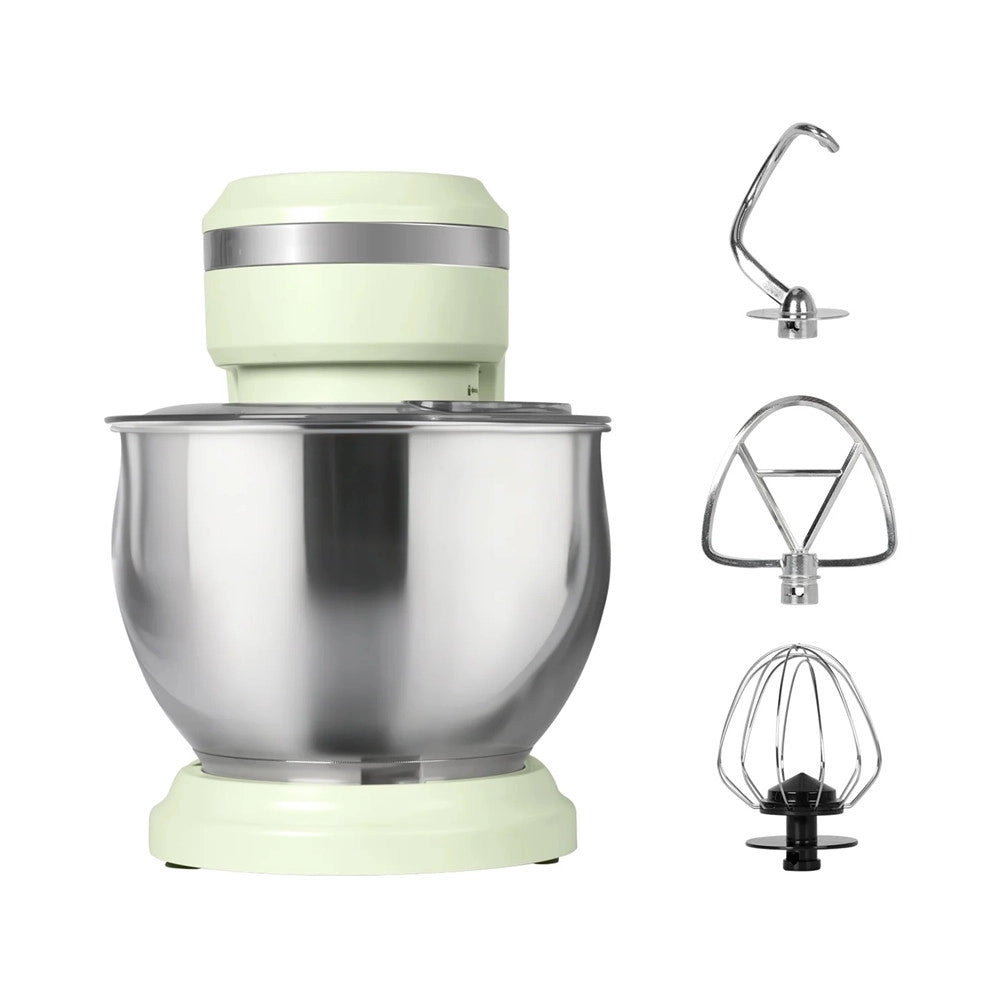 Trade Shop - Impastatrice Planetaria Da Cucina 1000w 5lt Con Coperchio Paraschizzi 3 Ganci 6 Velocità -