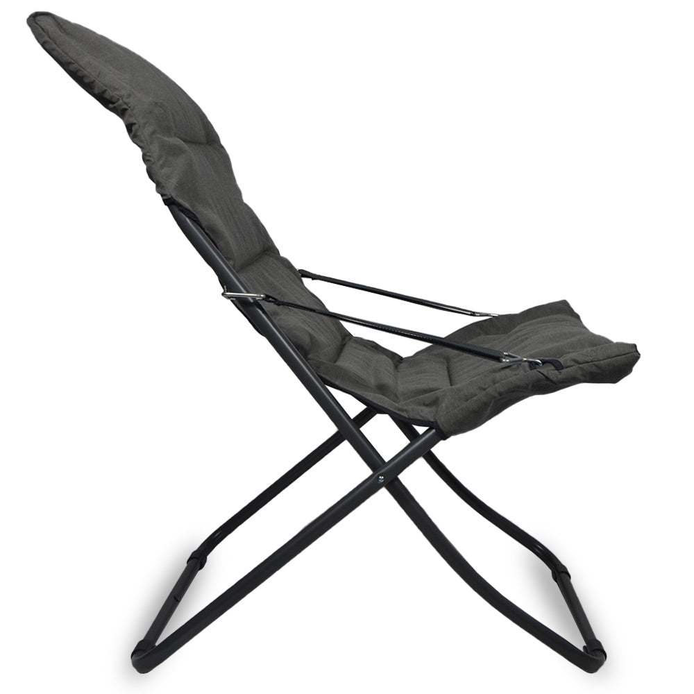 Poltrona lettino da veranda sdraio giardino Floris con cuscino grigio scuro