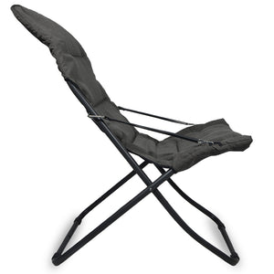 Poltrona lettino da veranda sdraio giardino Floris con cuscino grigio scuro