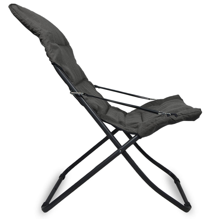 Poltrona lettino da veranda sdraio giardino Floris con cuscino grigio scuro