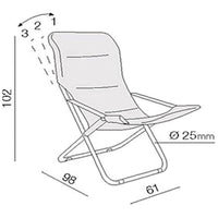 Poltrona lettino da veranda sdraio giardino Floris con cuscino grigio scuro