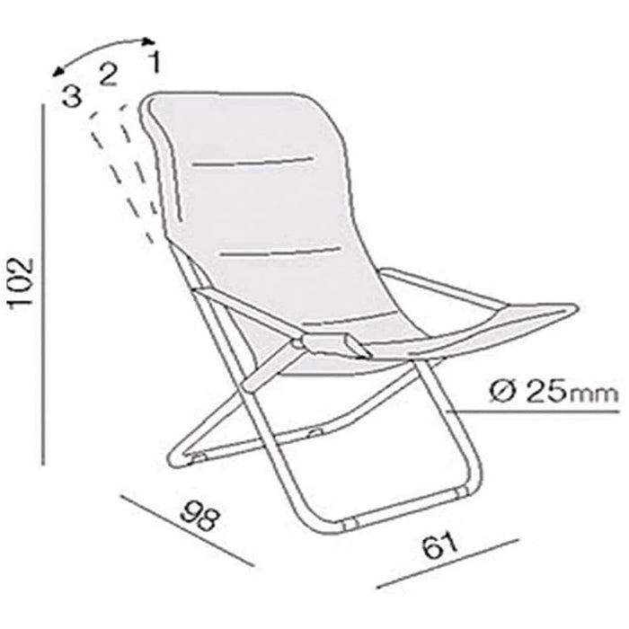 Poltrona lettino da veranda sdraio giardino Floris con cuscino grigio scuro