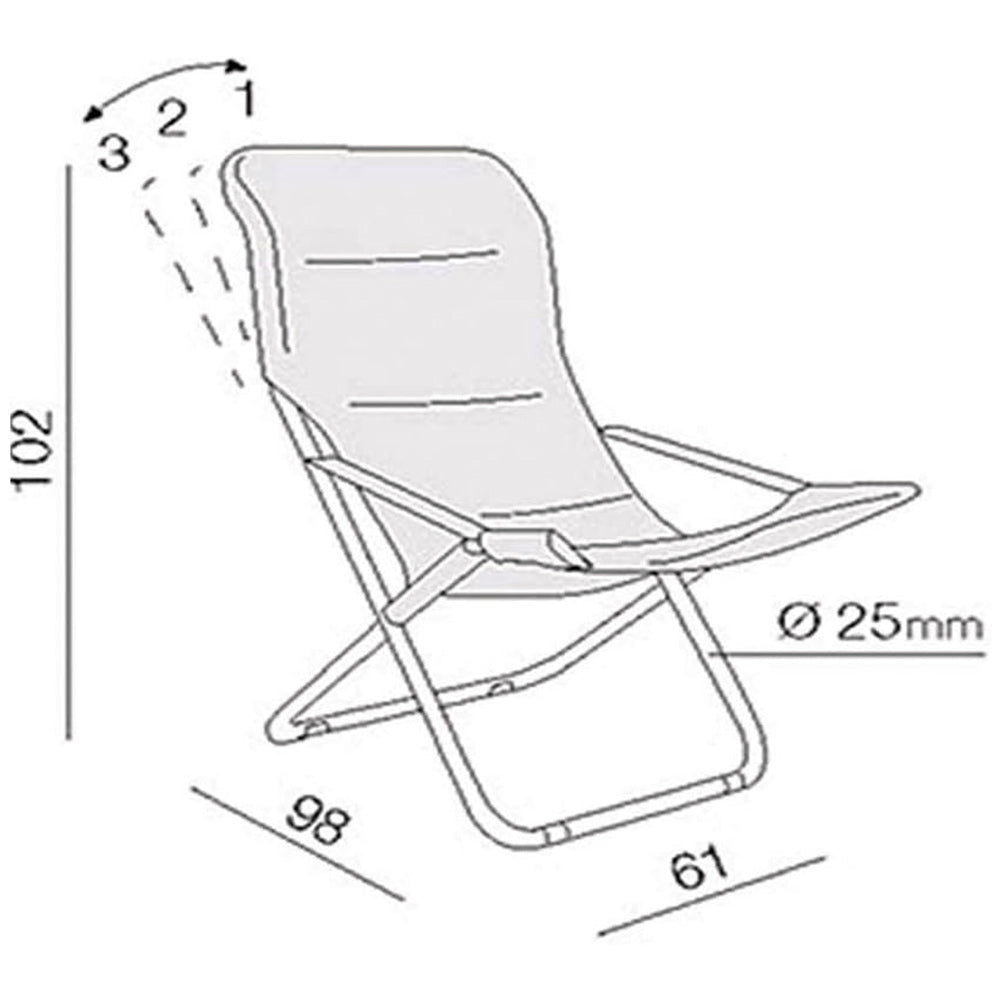 Poltrone lettino da veranda sdraio giardino Floris con cuscino tortora x2