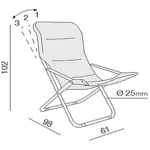 Poltrone lettino da veranda sdraio giardino Floris con cuscino tortora x2
