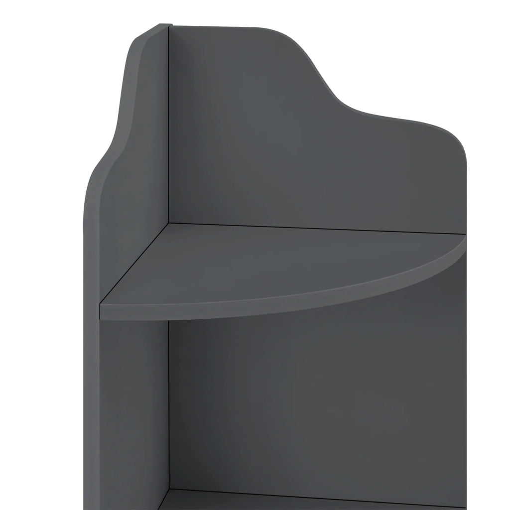Mensola angolare per mobile da bagno con 4 ripiani in legno composito 90 x 28 x 28 cm grigio scuro 03_0005174