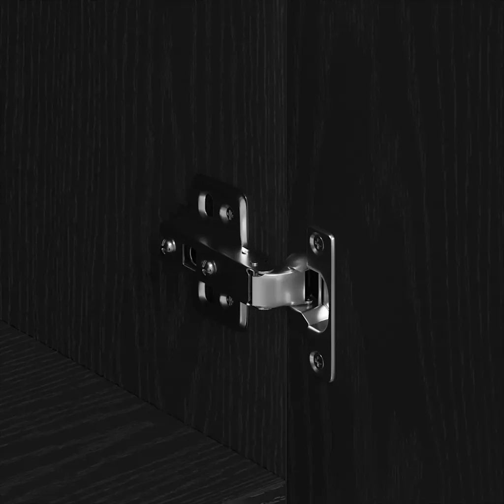 Credenza Rovere Nero 90 x 34 x 80 cm Legno ingegnerizzato 862761