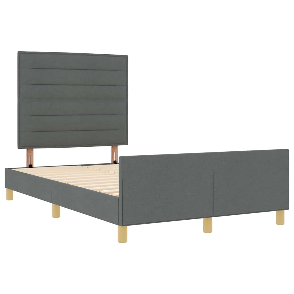 Struttura del letto Grigio scuro 160 x 200 cm Tessuto 3344663