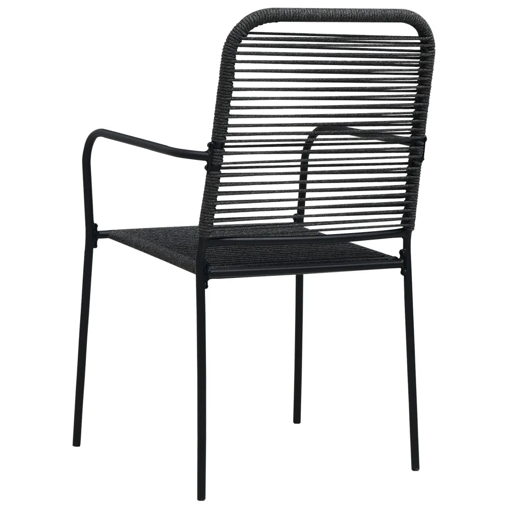 Set da Pranzo da Esterni 5 pz in Corda di Cotone e Acciaio Nero 3058276
