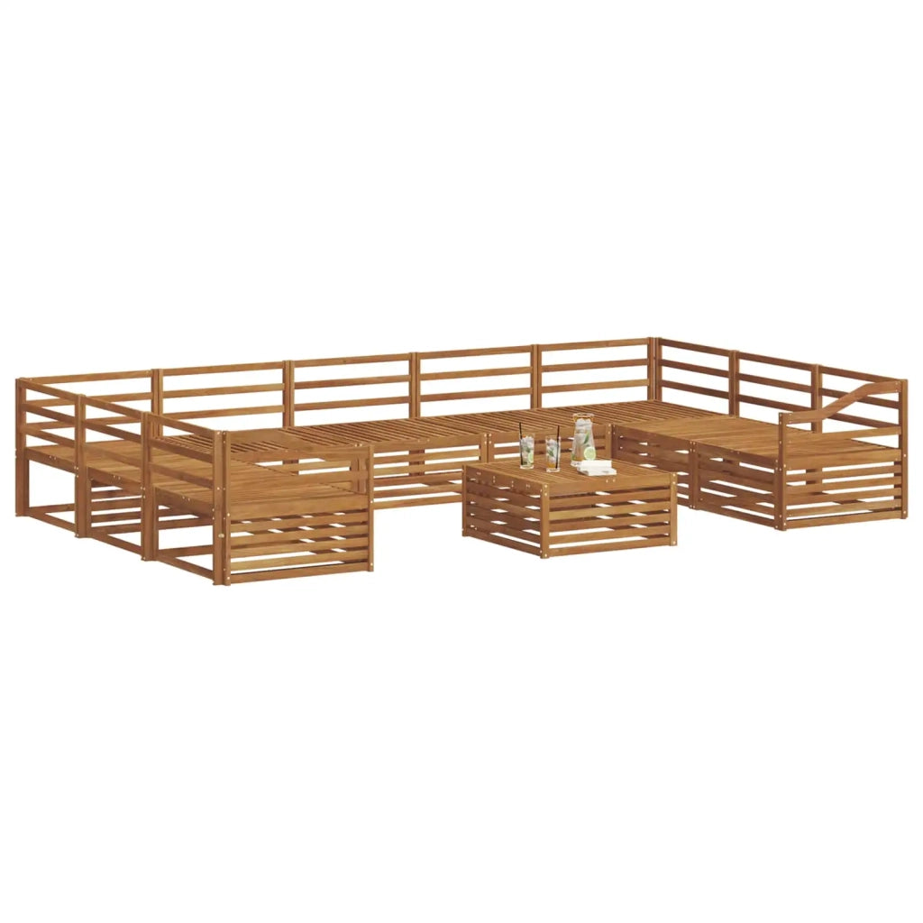 Set di divani da esterno 10 pcs Naturale
