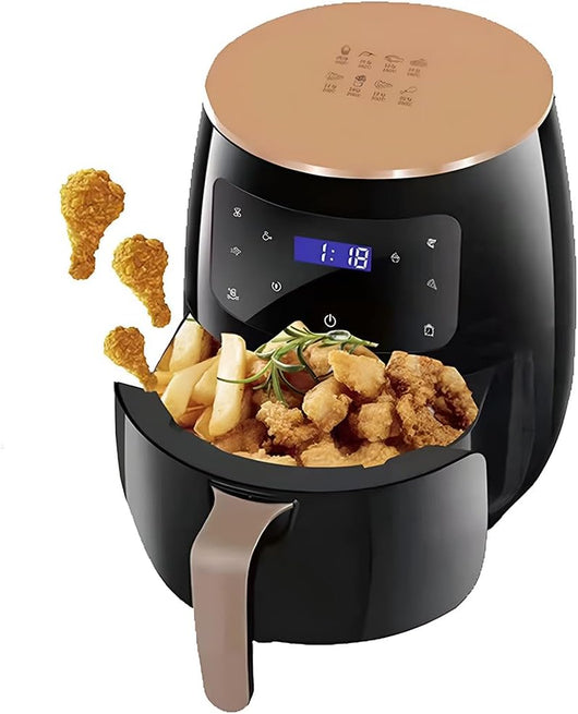 FRIGGITRICE AD ARIA CALDA DA 8 LITRI CON SECCHIO RIMOVIBILE 2400W SENZA OLIO COTTURA SANA CON TEMPERATURA REGOLABILE CUCINA CASA IN VARI COLORI