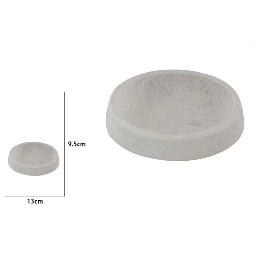 Trade Shop - Piatto Porta Sapone Piattino Saponetta Bianco Lavorato Accessorio Arredo Bagno 10437 -