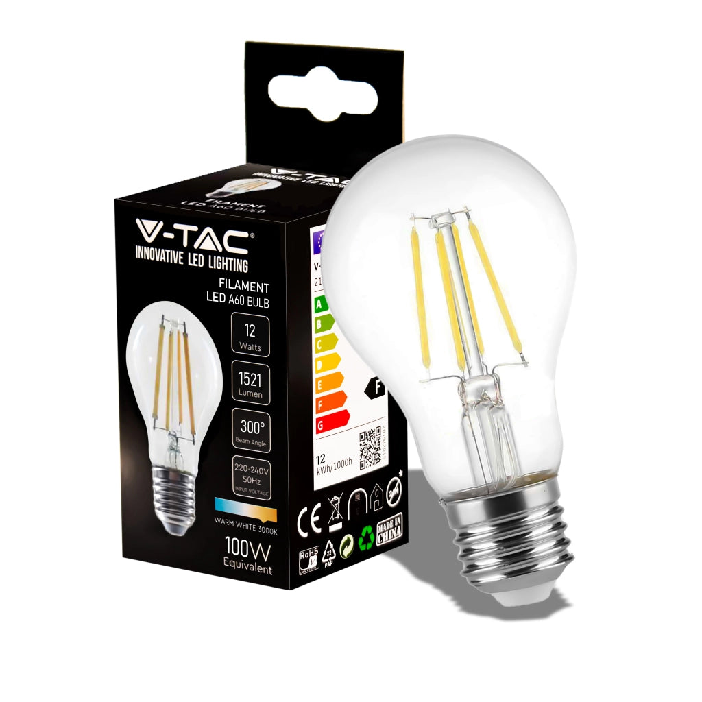 12W A70 Copertina di bulbo-clear del filamento LED con 3000K E27
