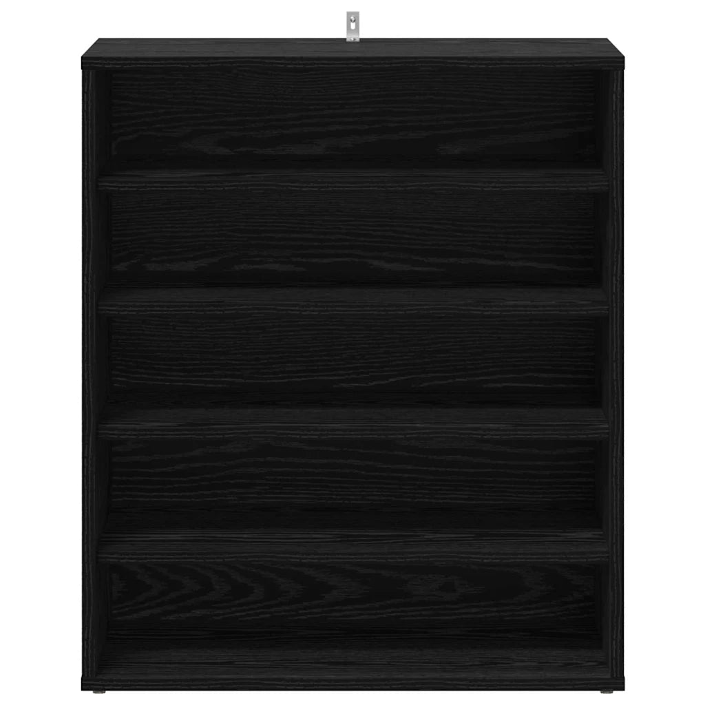 Mobile per scarpe-Scarpiera Rovere Nero 60 x 35 x 70 cm Legno multistrato 959464