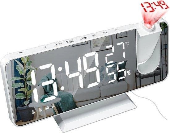 Alarme da Sveglia Digitale con Radio e Stazione Meteorologica - Bianco