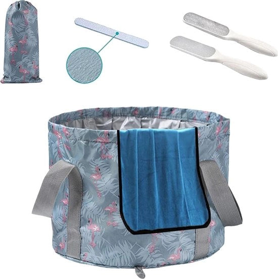 Bagno per piedi da campeggio - Secchiello pieghevole per contenitore d'acqua portatile, bagno per piedi portatile, da utilizzare come inzuppatori per piedi, pedi-spa, outdoor, campeggio