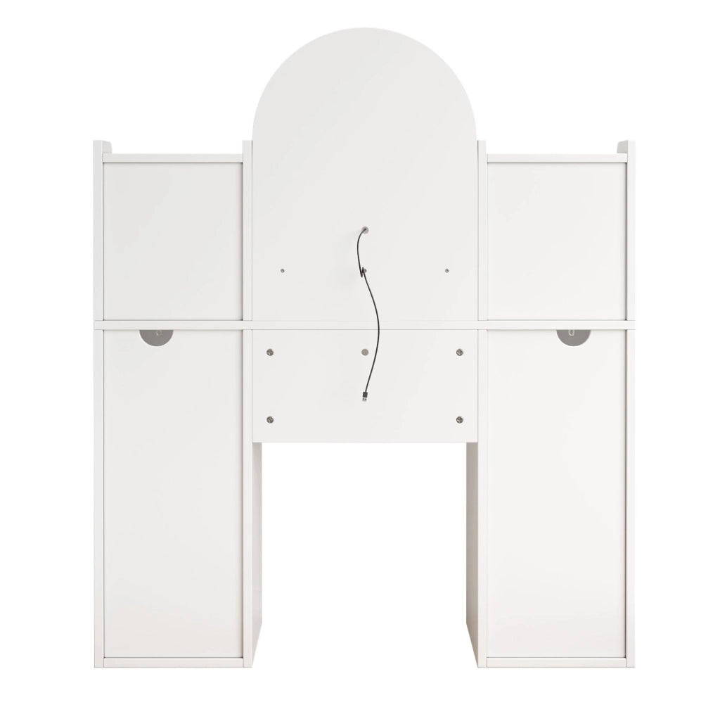 Tavolo trucco con specchio LED e ampio spazio contenitivo